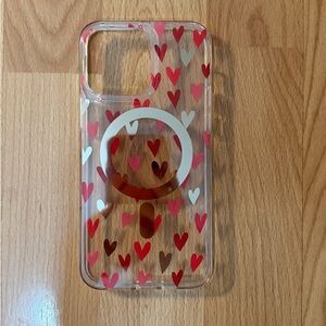 iphone 14 Pro Max Heart Pattern Phone Case - Red and Pink